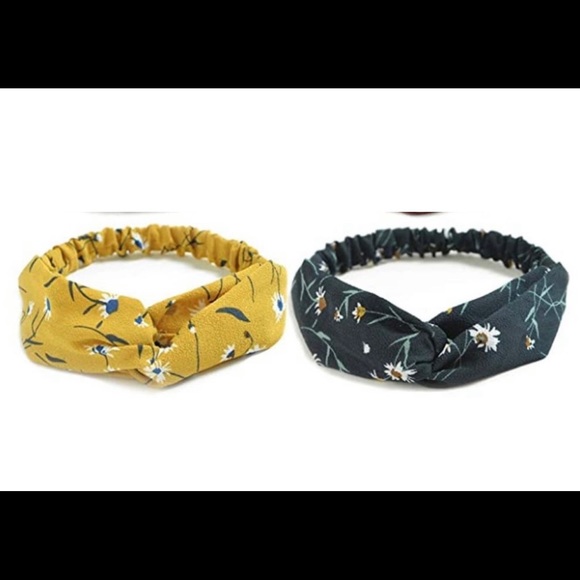 3 Boho Headbands Vintage Flower Printed  Criss Cross Elastic Head Wrap - Picture 8 of 10